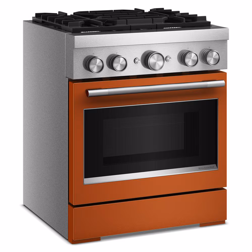 30-Inch 4 Burner Commercial-Style Dual Fuel Range with No Preheat Air Fry Mode KFDS930SSC