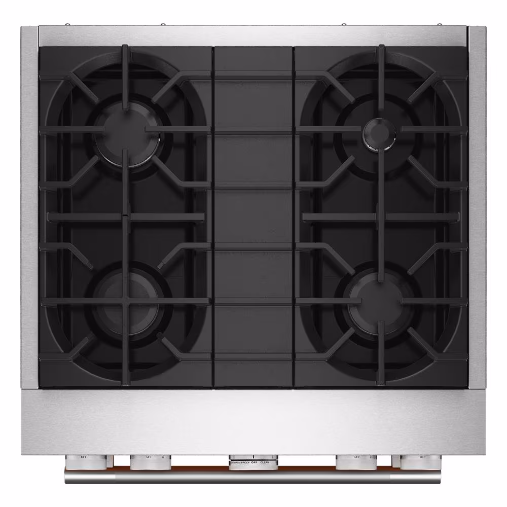30-Inch 4 Burner Commercial-Style Dual Fuel Range with No Preheat Air Fry Mode KFDS930SSC