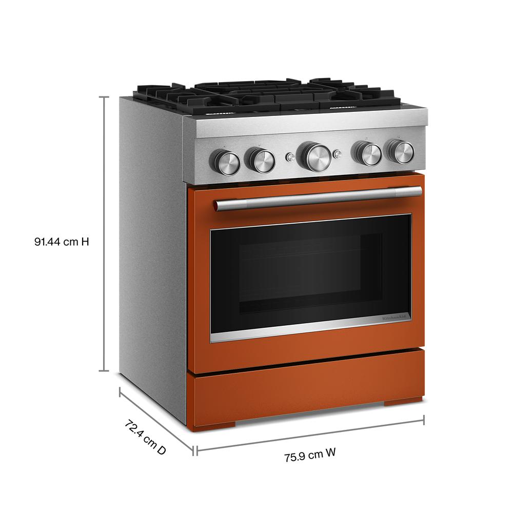 30-Inch 4 Burner Commercial-Style Dual Fuel Range with No Preheat Air Fry Mode KFDS930SSC