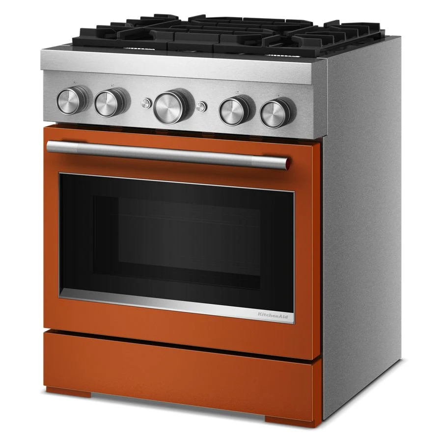 30-Inch 4 Burner Commercial-Style Dual Fuel Range with No Preheat Air Fry Mode KFDS930SSC