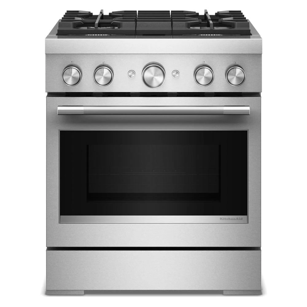 30-Inch 4 Burner Commercial-Style Dual Fuel Range with No Preheat Air Fry Mode KFDS930SSS