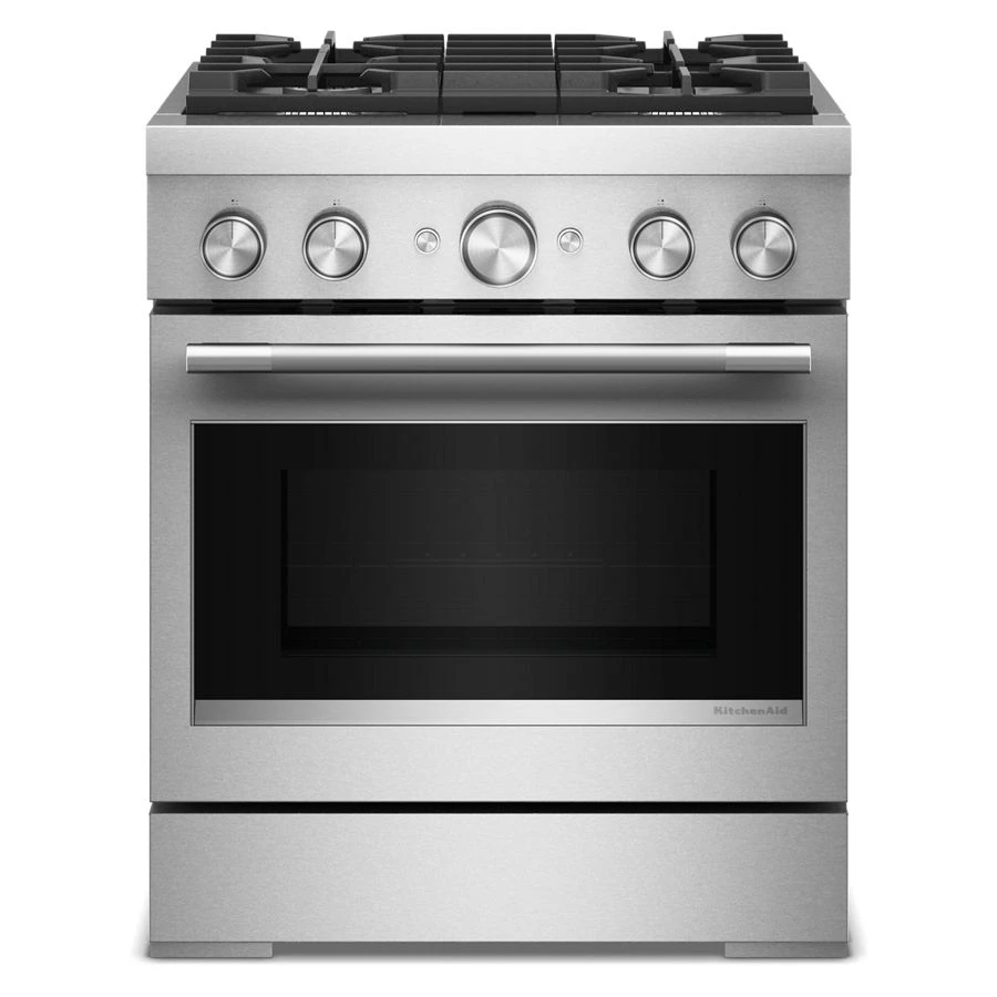 30-Inch 4 Burner Commercial-Style Dual Fuel Range with No Preheat Air Fry Mode KFDS930SSS