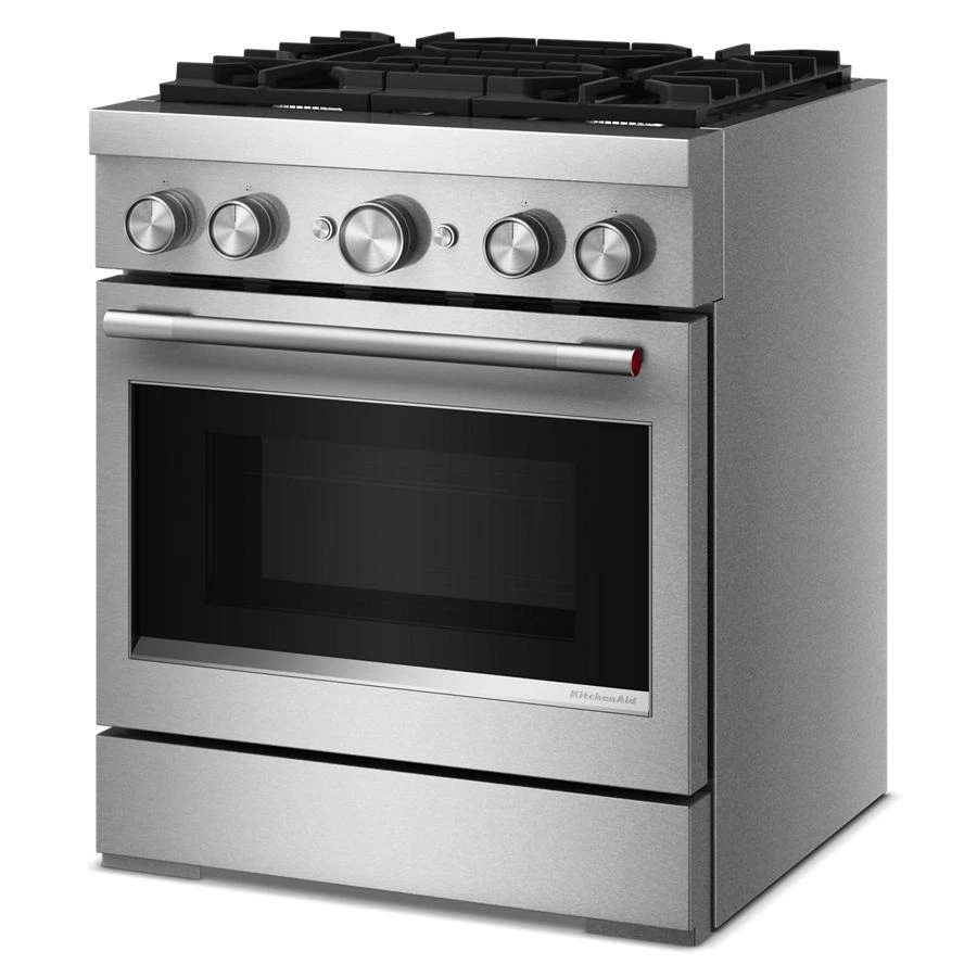 30-Inch 4 Burner Commercial-Style Dual Fuel Range with No Preheat Air Fry Mode KFDS930SSS
