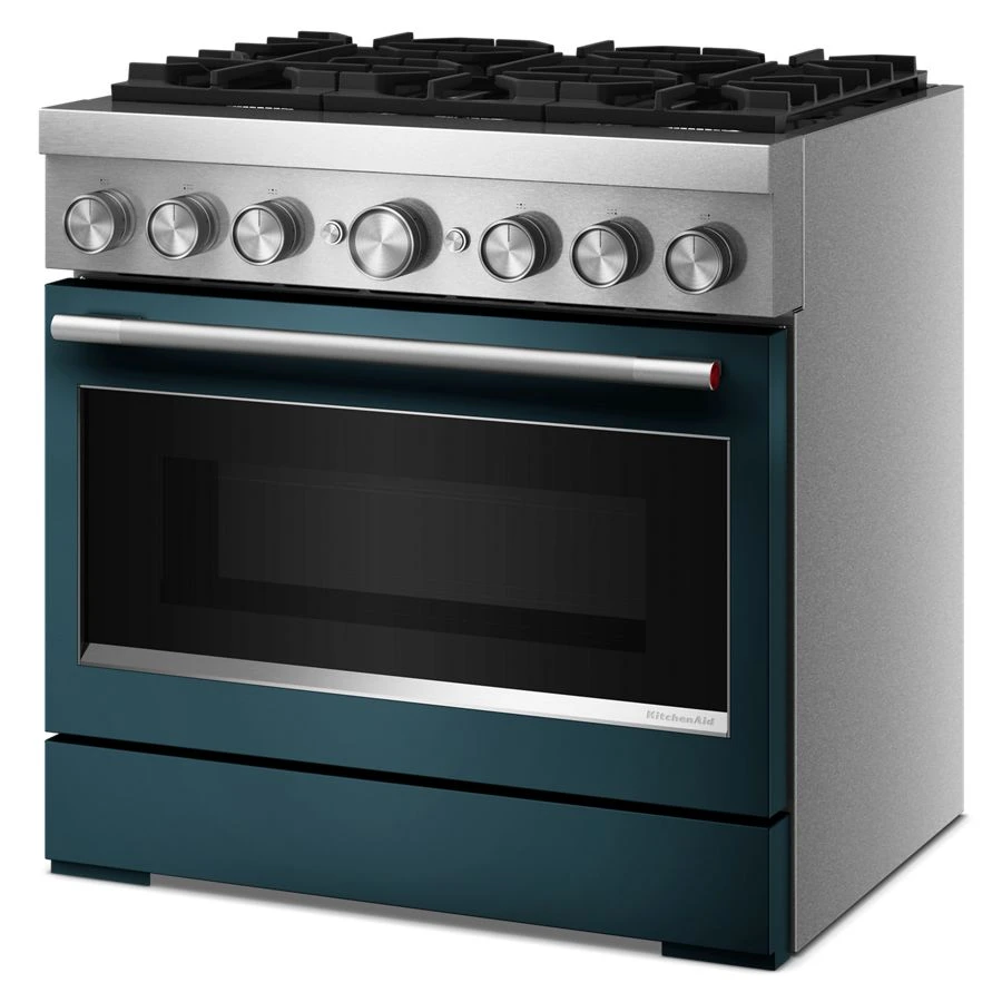 36-Inch 6 Burner Commercial-Style Dual Fuel Range with No Preheat Air Fry Mode KFDS936SAG
