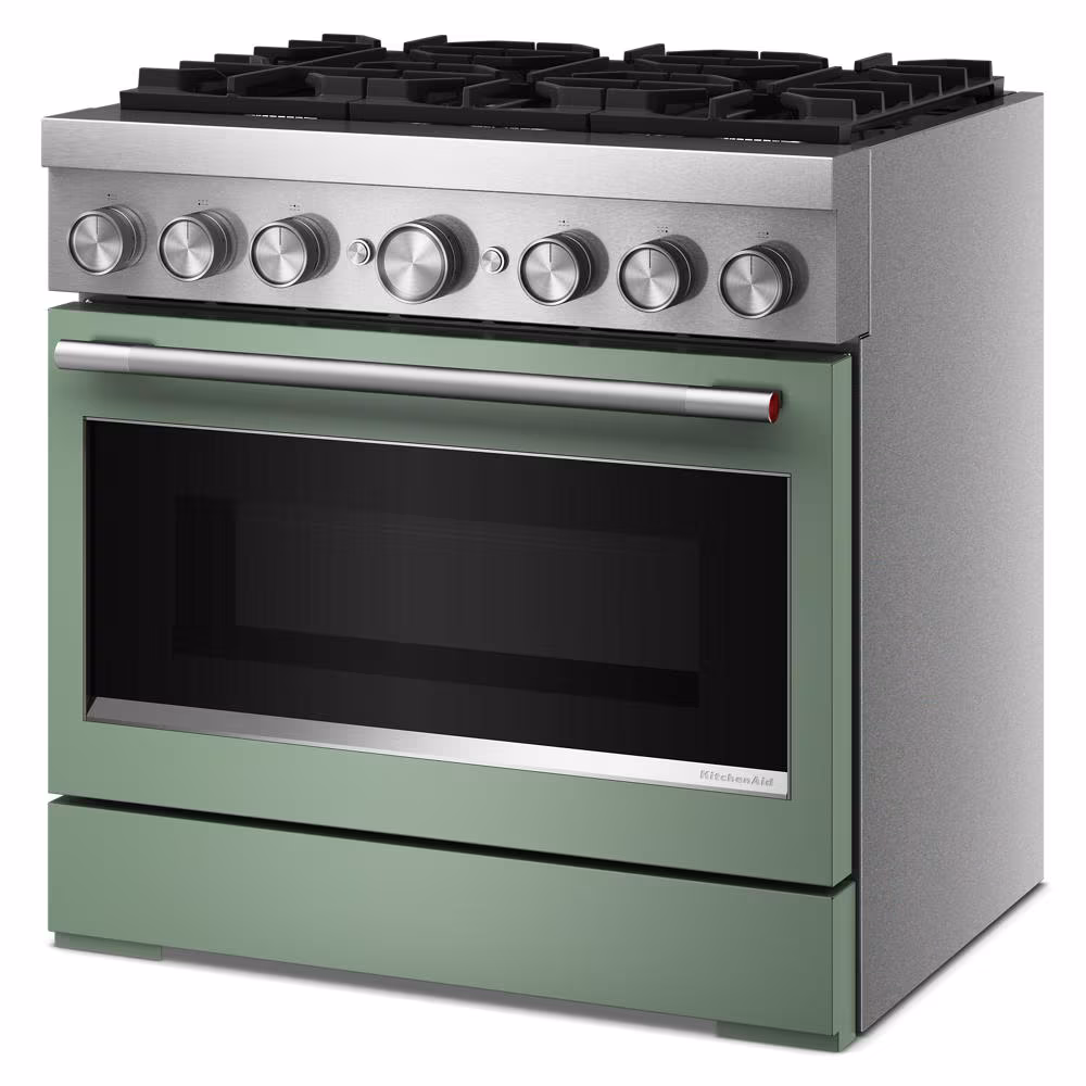 36-Inch 6 Burner Commercial-Style Dual Fuel Range with No Preheat Air Fry Mode KFDS936SDC