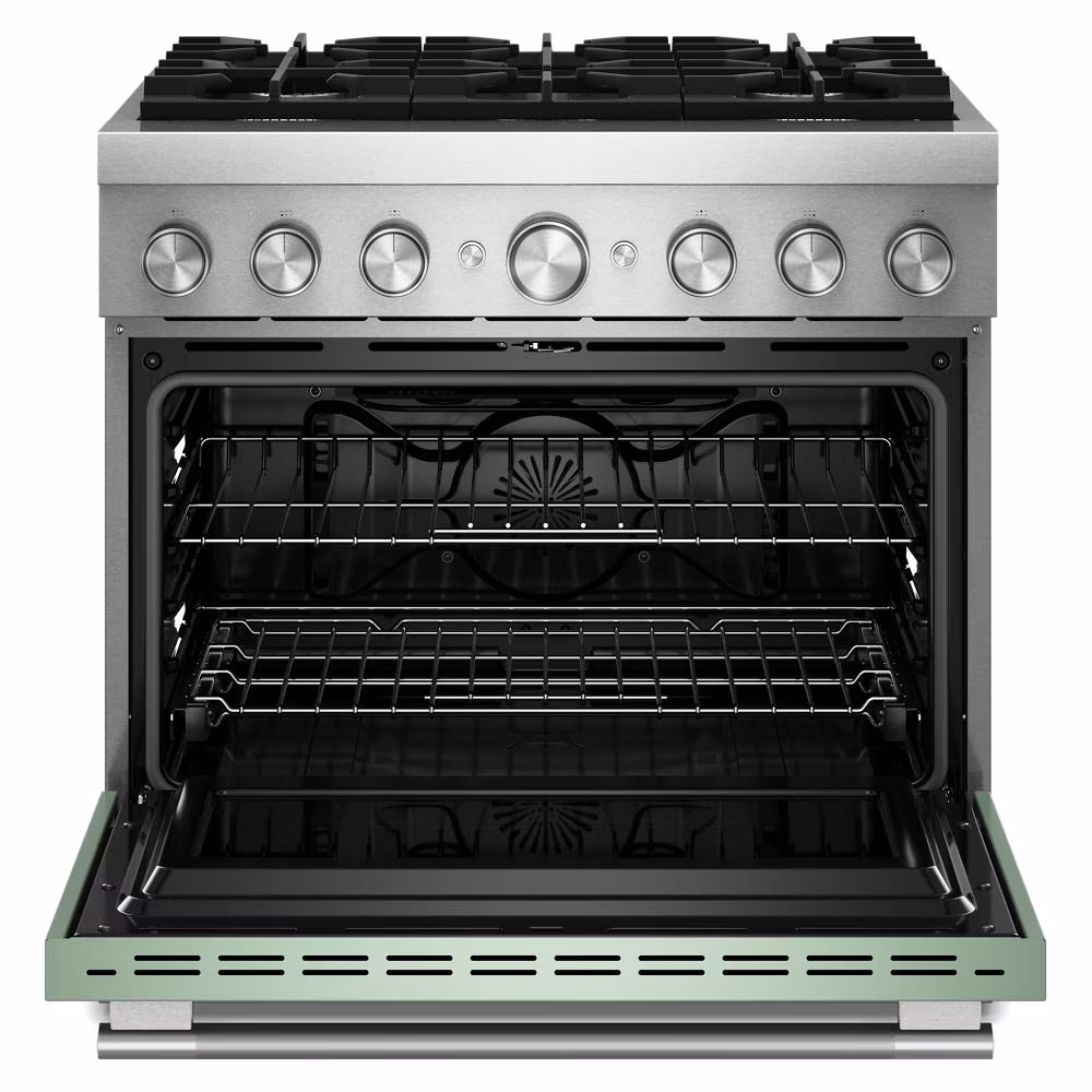 36-Inch 6 Burner Commercial-Style Dual Fuel Range with No Preheat Air Fry Mode KFDS936SDC