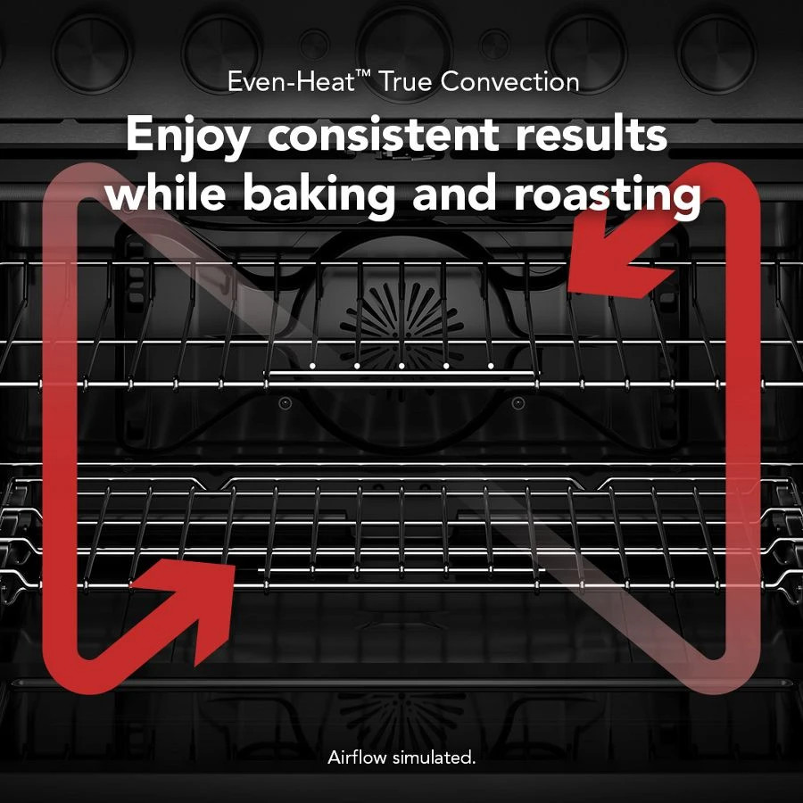 36-Inch 6 Burner Commercial-Style Dual Fuel Range with No Preheat Air Fry Mode KFDS936SDC