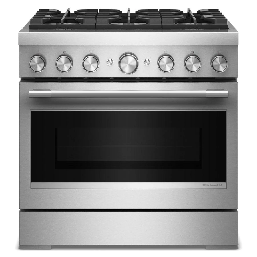 36-Inch 6 Burner Commercial-Style Dual Fuel Range with No Preheat Air Fry Mode KFDS936SSS