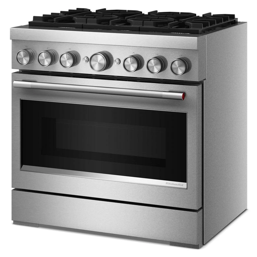36-Inch 6 Burner Commercial-Style Dual Fuel Range with No Preheat Air Fry Mode KFDS936SSS