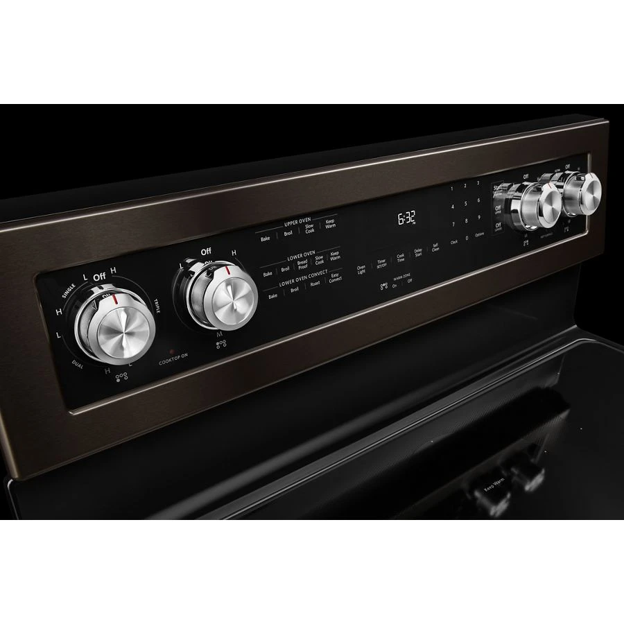 30-Inch 5 Burner Electric Double Oven Convection Range KFED500EBS