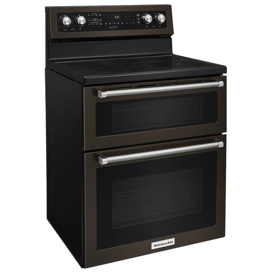 30-Inch 5 Burner Electric Double Oven Convection Range KFED500EBS