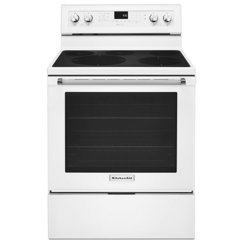KitchenAid 30-Inch 5-Element Electric Convection Range White KFEG500EWH Picture 1