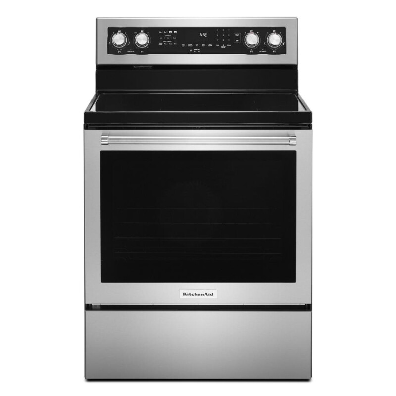 KitchenAid 30-Inch 5 Element Electric Convection Range with PrintShield Finish Stainless Steel with PrintShield™ Finish KFEG504KPS Picture 1