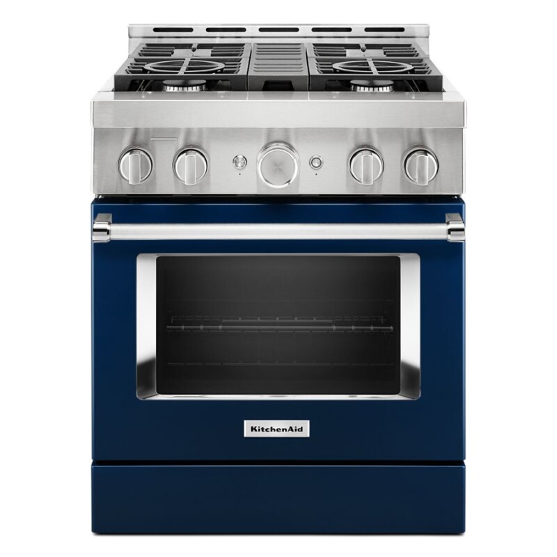 KitchenAid 30'' Smart Commercial-Style Gas Range with 4 Burners Ink Blue KFGC500JIB Picture 1