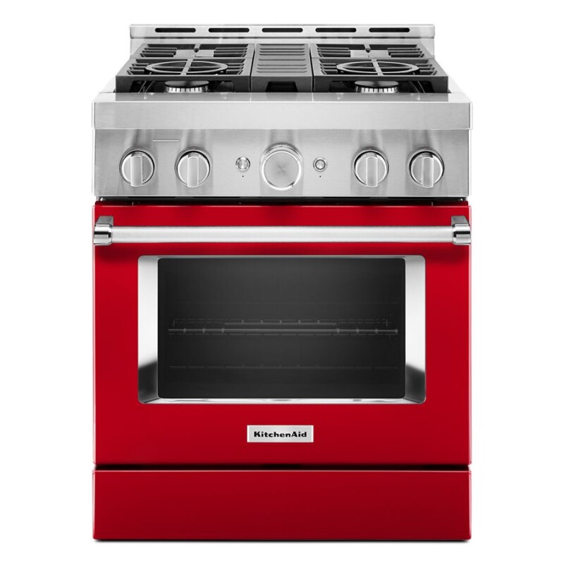 KitchenAid 30'' Smart Commercial-Style Gas Range with 4 Burners Passion Red KFGC500JPA Picture 1