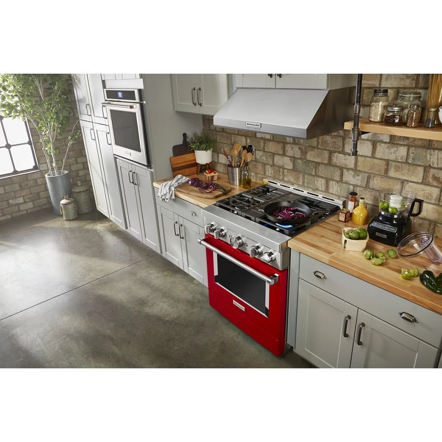 30'' Smart Commercial-Style Gas Range with 4 Burners KFGC500JPA