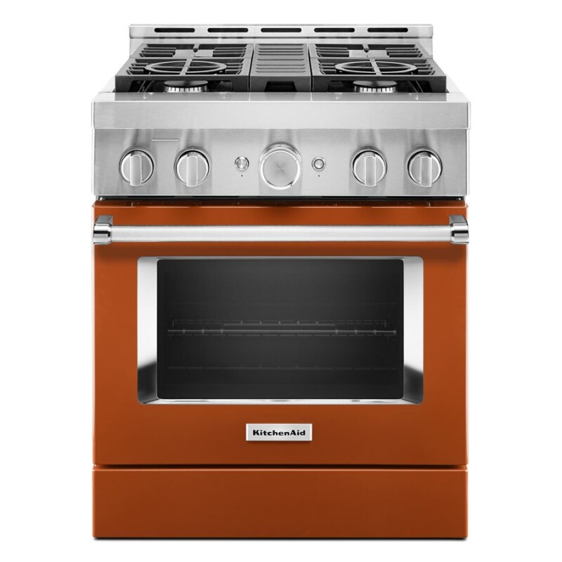 KitchenAid 30'' Smart Commercial-Style Gas Range with 4 Burners Scorched Orange KFGC500JSC Picture 1