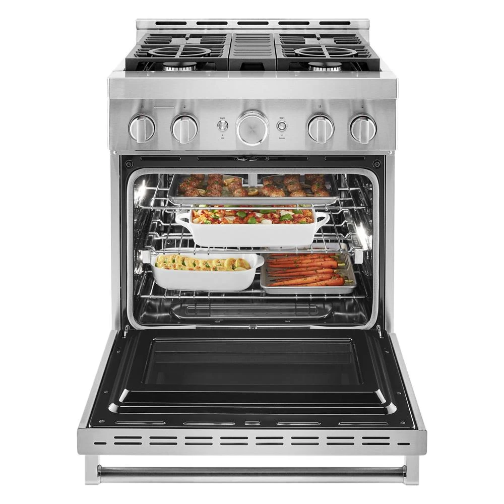 30'' Smart Commercial-Style Gas Range with 4 Burners KFGC500JSS