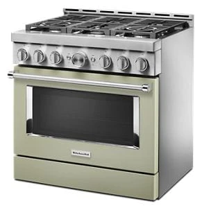 KitchenAid® 36'' Smart Commercial-Style Gas Range with 6 Burners KFGC506JAV