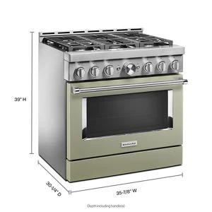 KitchenAid® 36'' Smart Commercial-Style Gas Range with 6 Burners KFGC506JAV