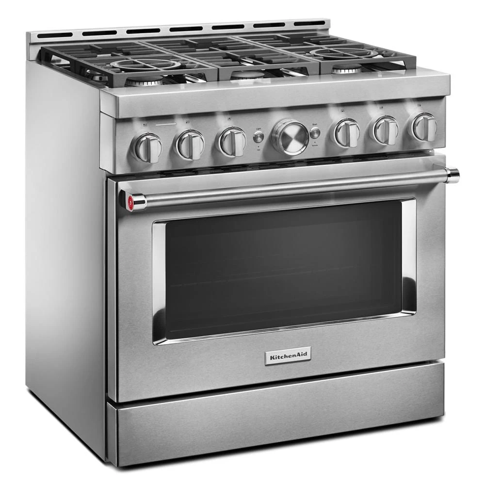36" Smart Commercial-Style Gas Range with 6 Burners KFGC506JSS