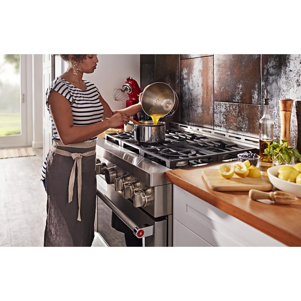 36" Smart Commercial-Style Gas Range with 6 Burners KFGC506JSS