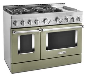 KitchenAid® 48'' Smart Commercial-Style Gas Range with Griddle KFGC558JAV