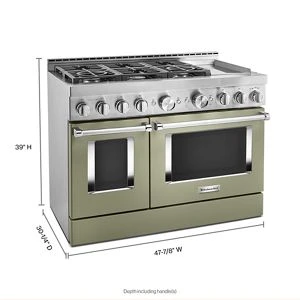 KitchenAid® 48'' Smart Commercial-Style Gas Range with Griddle KFGC558JAV