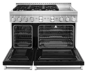 KitchenAid® 48'' Smart Commercial-Style Gas Range with Griddle KFGC558JBK