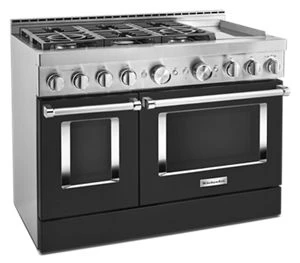 KitchenAid® 48'' Smart Commercial-Style Gas Range with Griddle KFGC558JBK
