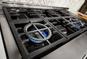 KitchenAid® 48'' Smart Commercial-Style Gas Range with Griddle KFGC558JIB