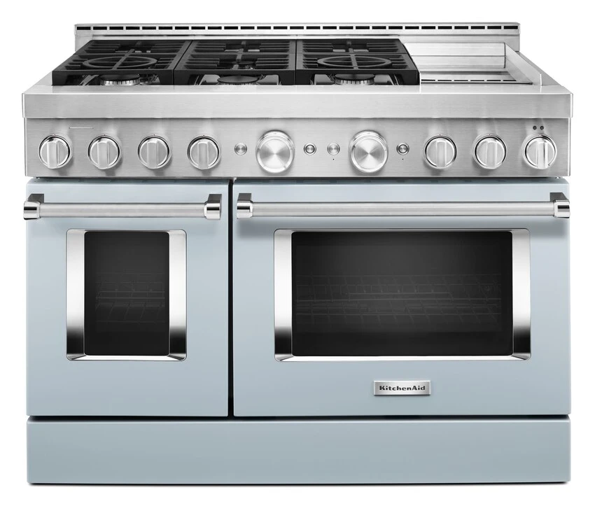 KitchenAid® 48'' Smart Commercial-Style Gas Range with Griddle KFGC558JMB