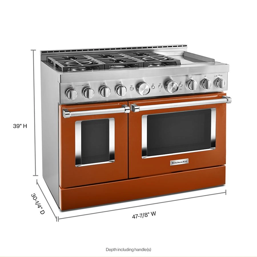 Kitchenaid® 48'' Smart Commercial-style Gas Range With Griddle KFGC558JSC
