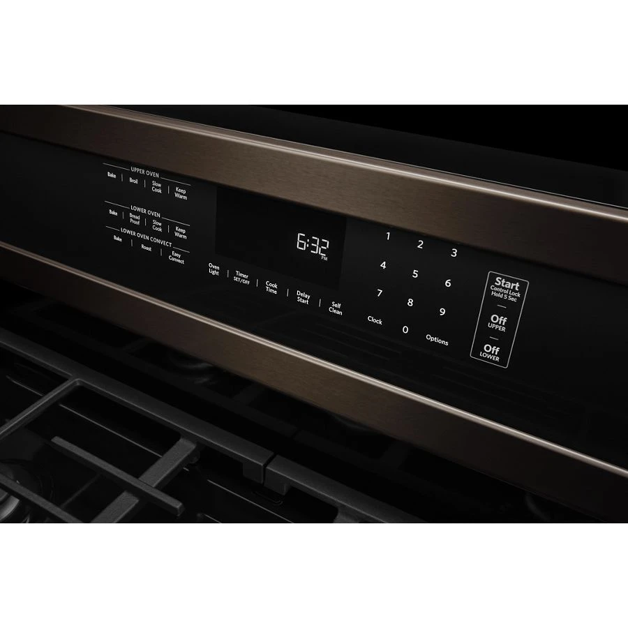 30-Inch 5 Burner Gas Double Oven Convection Range KFGD500EBS