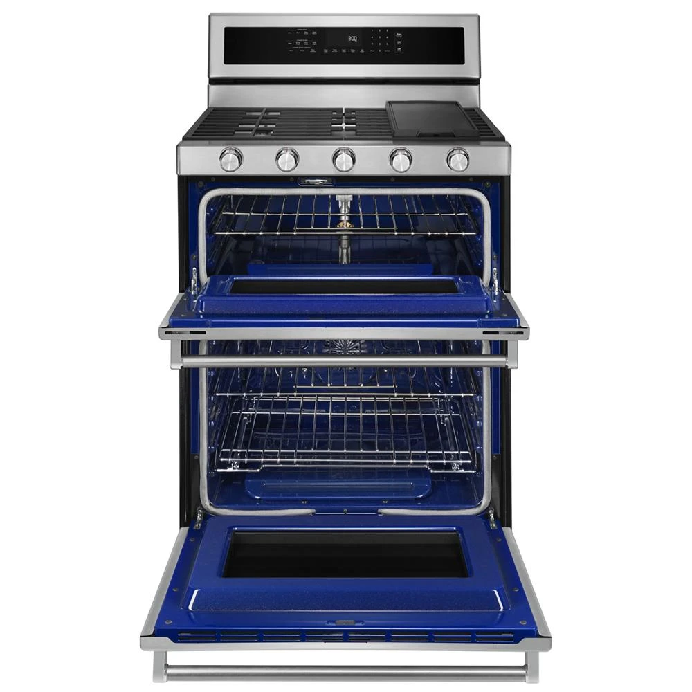 30" 5 Burner Gas Double Oven Convection Range KFGD500ESS