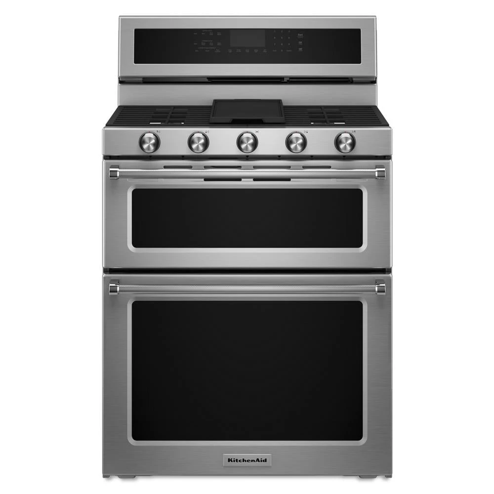 30" 5 Burner Gas Double Oven Convection Range KFGD500ESS