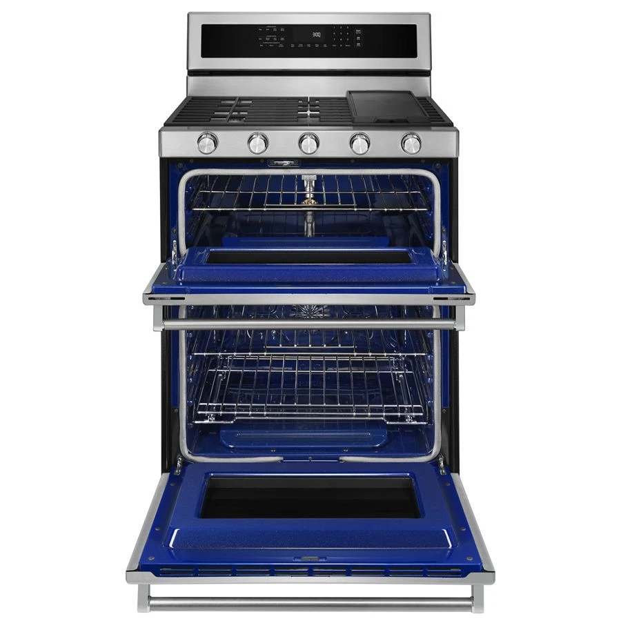 30" 5 Burner Gas Double Oven Convection Range KFGD500ESS