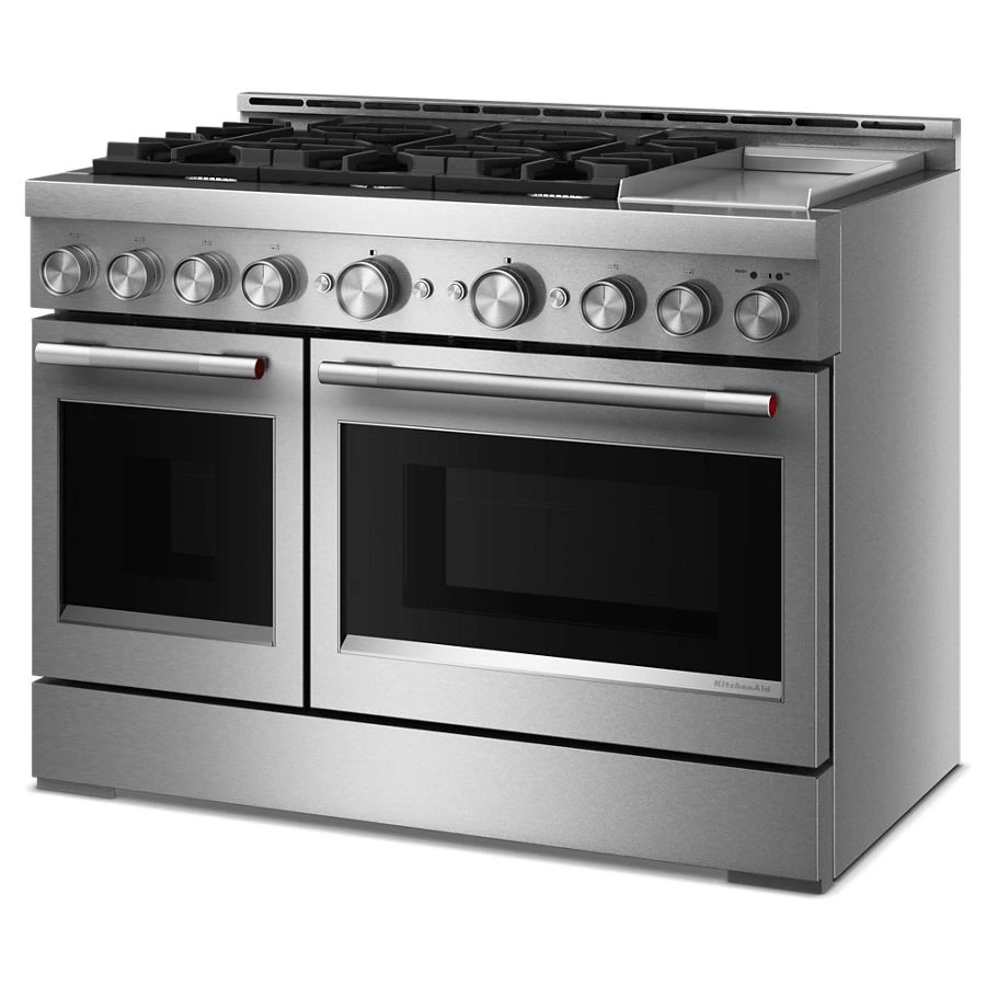KitchenAid® 48-Inch 6 Burner Commercial-Style Gas Range with Griddle KFGD948SSS