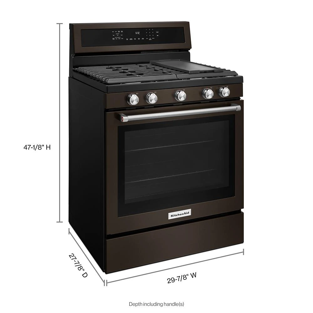 30-Inch 5-Burner Gas Convection Range KFGG500EBS
