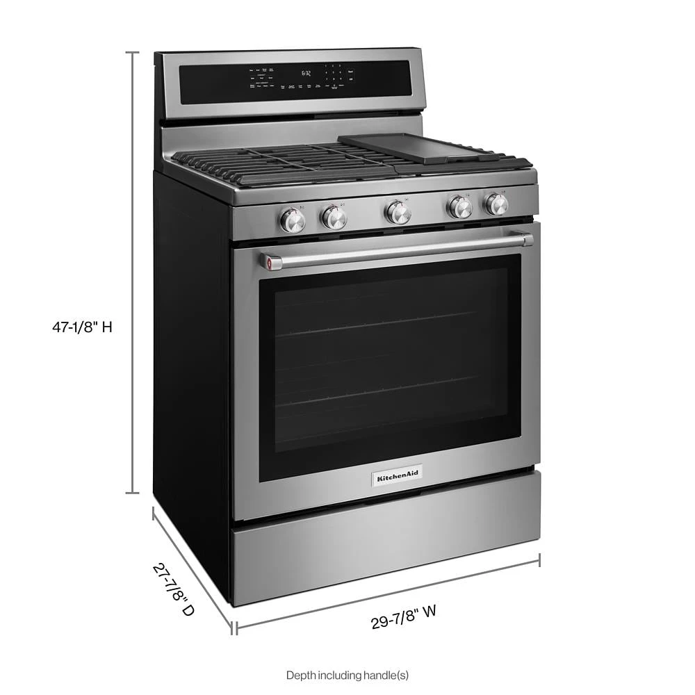 30-Inch 5-Burner Gas Convection Range KFGG500ESS