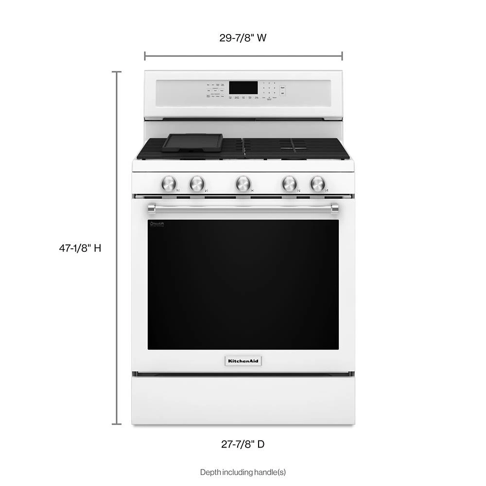 30-Inch 5-Burner Gas Convection Range KFGG500EWH