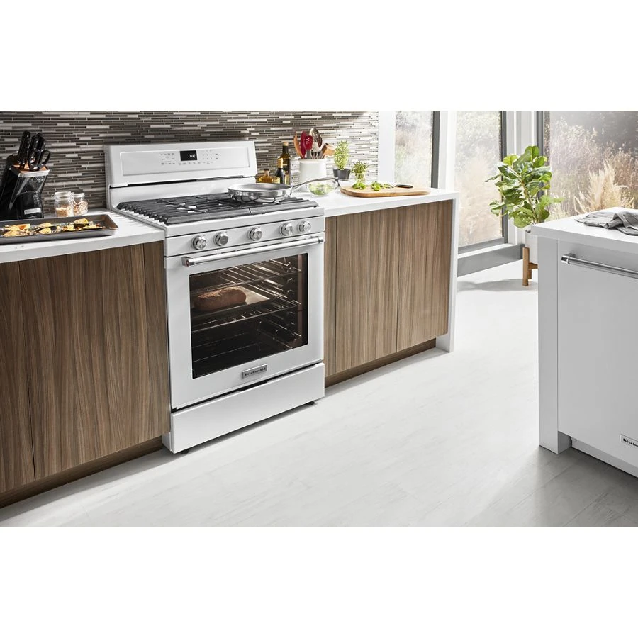 30" 5-Burner Gas Convection Range KFGG500EWH