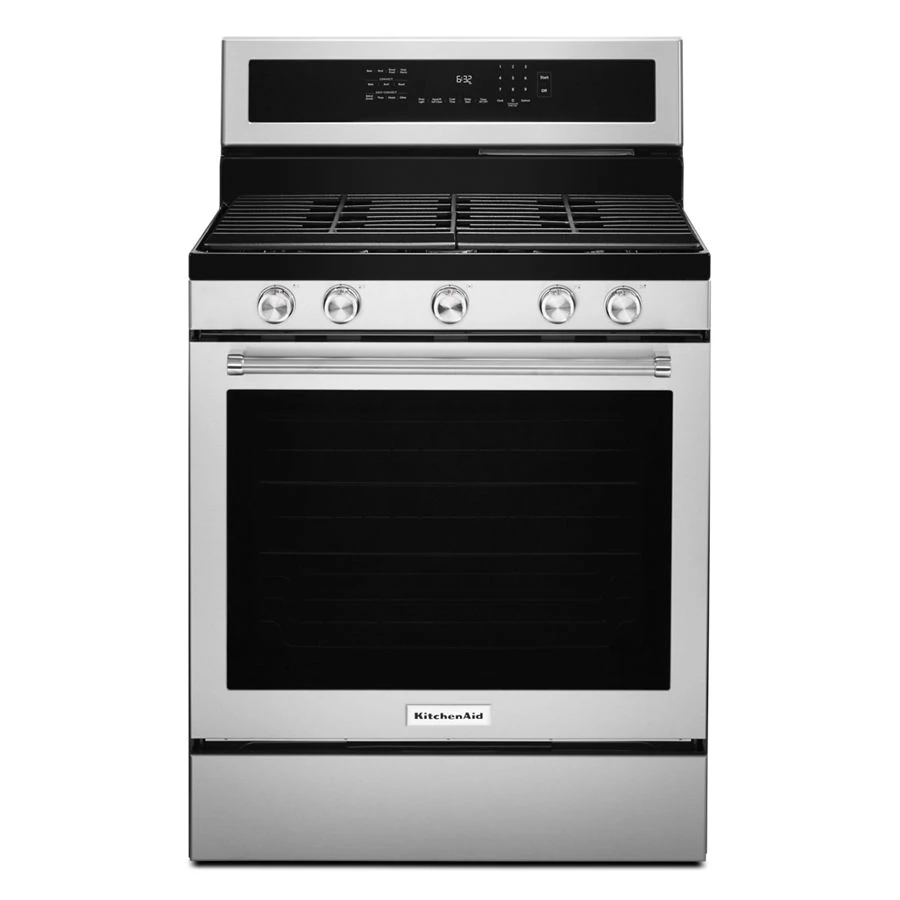 30-Inch 5-Burner Gas Convection Range with PrintShield Finish KFGG504KPS