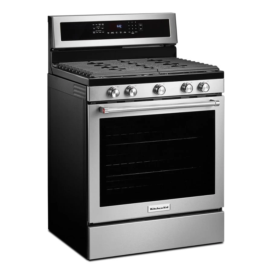 30-Inch 5-Burner Gas Convection Range with PrintShield Finish KFGG504KPS