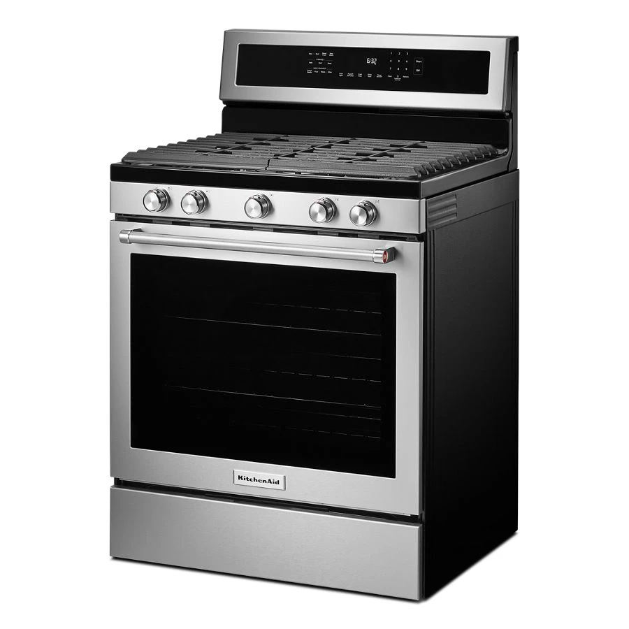 30-Inch 5-Burner Gas Convection Range with PrintShield Finish KFGG504KPS