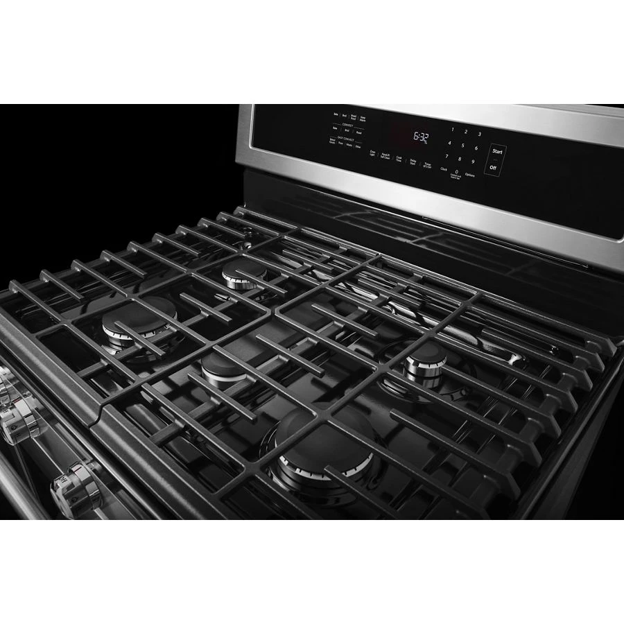 30-Inch 5-Burner Gas Convection Range with PrintShield Finish KFGG504KPS