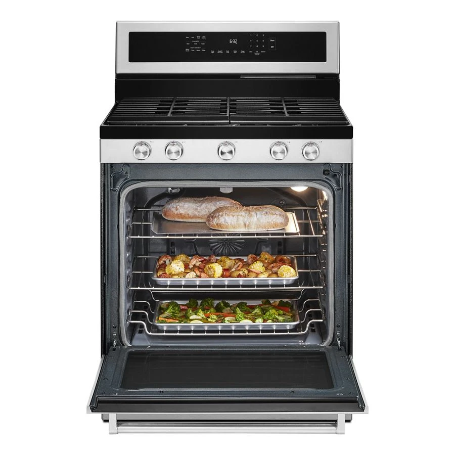 30-Inch 5-Burner Gas Convection Range with PrintShield Finish KFGG504KPS