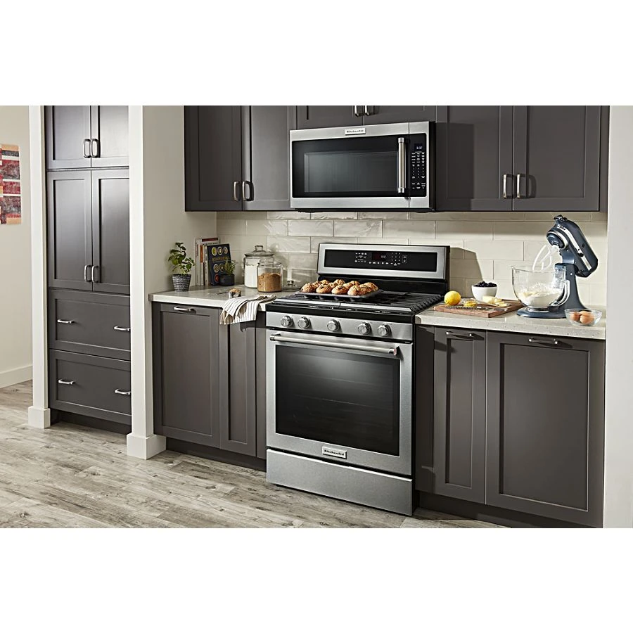 30-Inch 5-Burner Gas Convection Range with PrintShield Finish KFGG504KPS