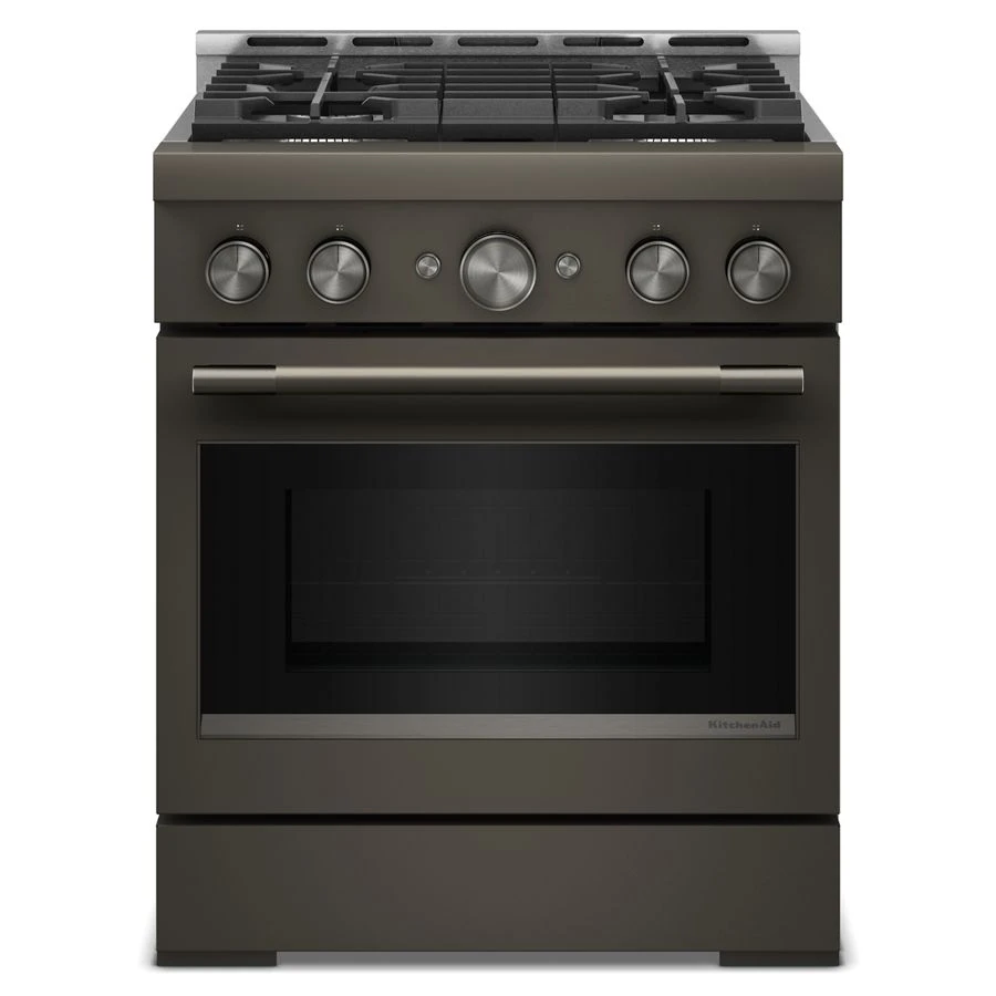 Kitchenaid® 30-inch 4 Burner Commercial-style Gas Range With No Preheat Air Fry Mode KFGS930SBE