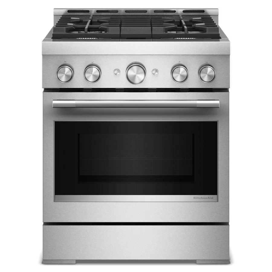 KitchenAid® 30-Inch 4 Burner Commercial-Style Gas Range with No Preheat Air Fry Mode KFGS930SSS